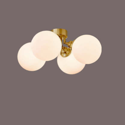 Scandinavian Copper Orb Branch Ceiling Light