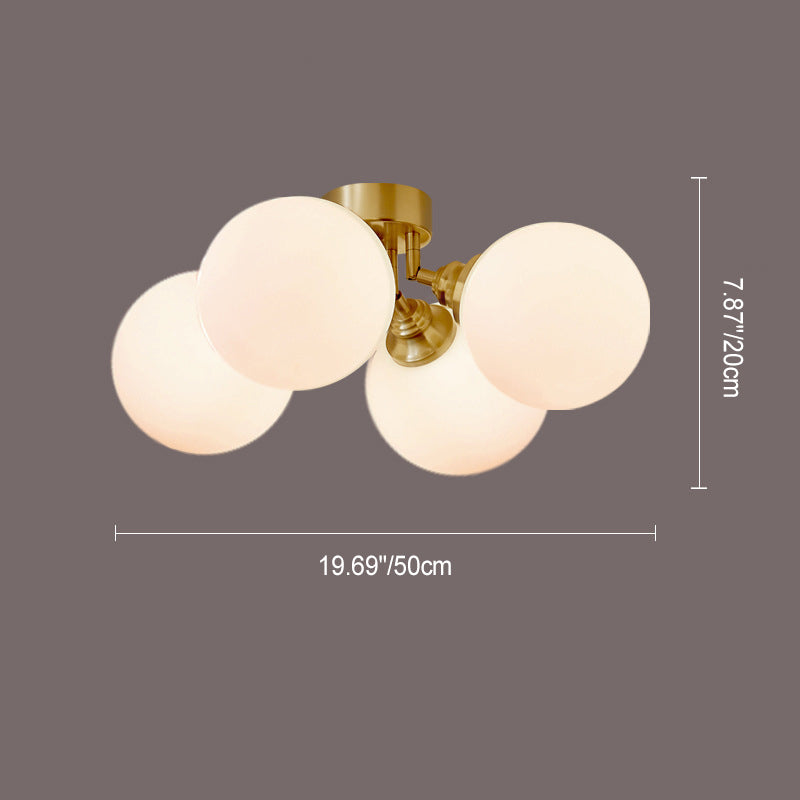 Scandinavian Copper Orb Branch Ceiling Light