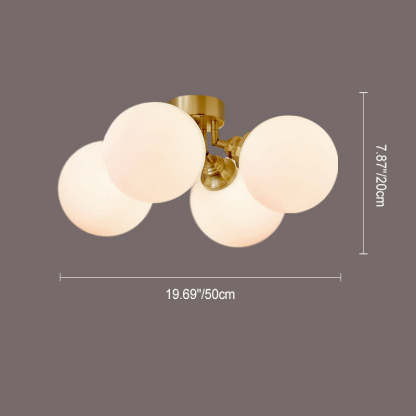 Scandinavian Copper Orb Branch Ceiling Light
