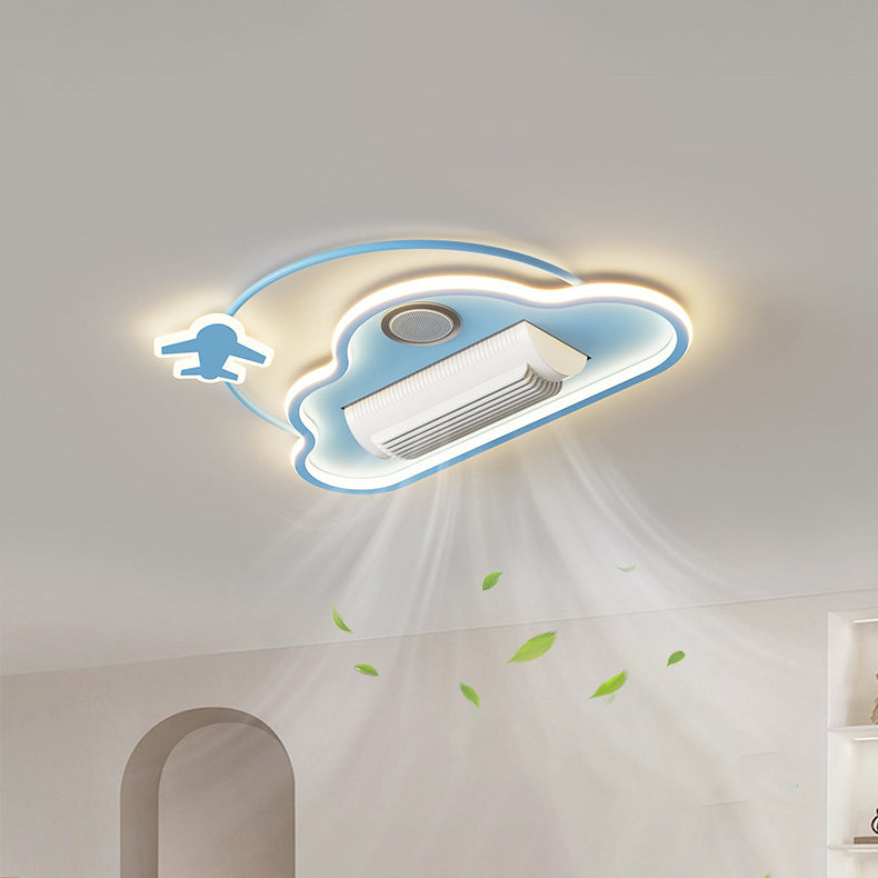 Contemporary Airplane Aluminum Flush Mount