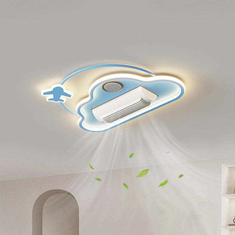 Contemporary Airplane Aluminum Flush Mount