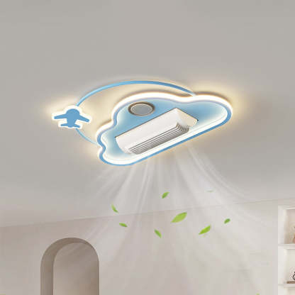 Contemporary Airplane Aluminum Flush Mount