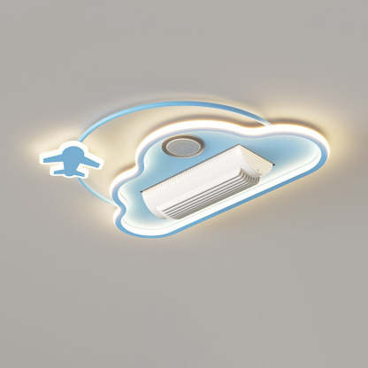 Contemporary Airplane Aluminum Flush Mount