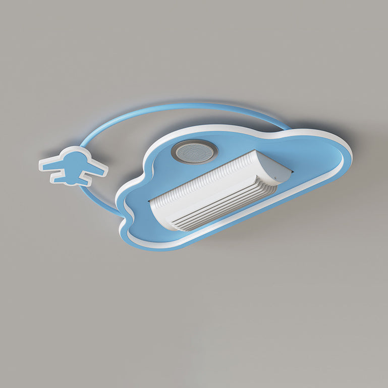 Contemporary Airplane Aluminum Flush Mount