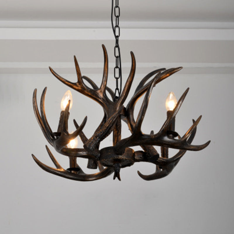 Vintage Antler Branch Resin Chandelier