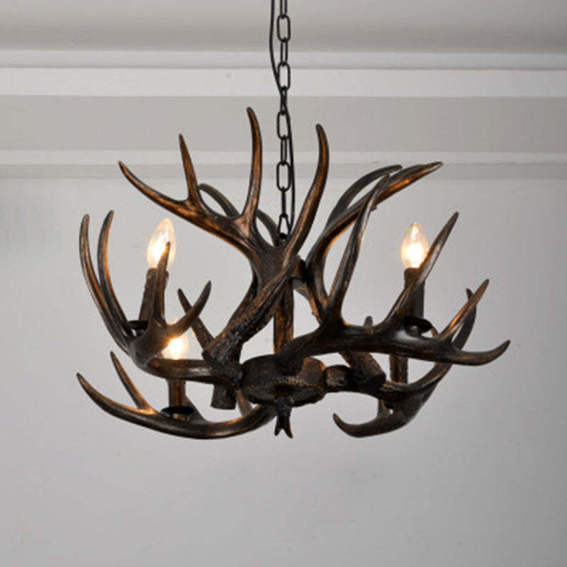 Vintage Antler Branch Resin Chandelier