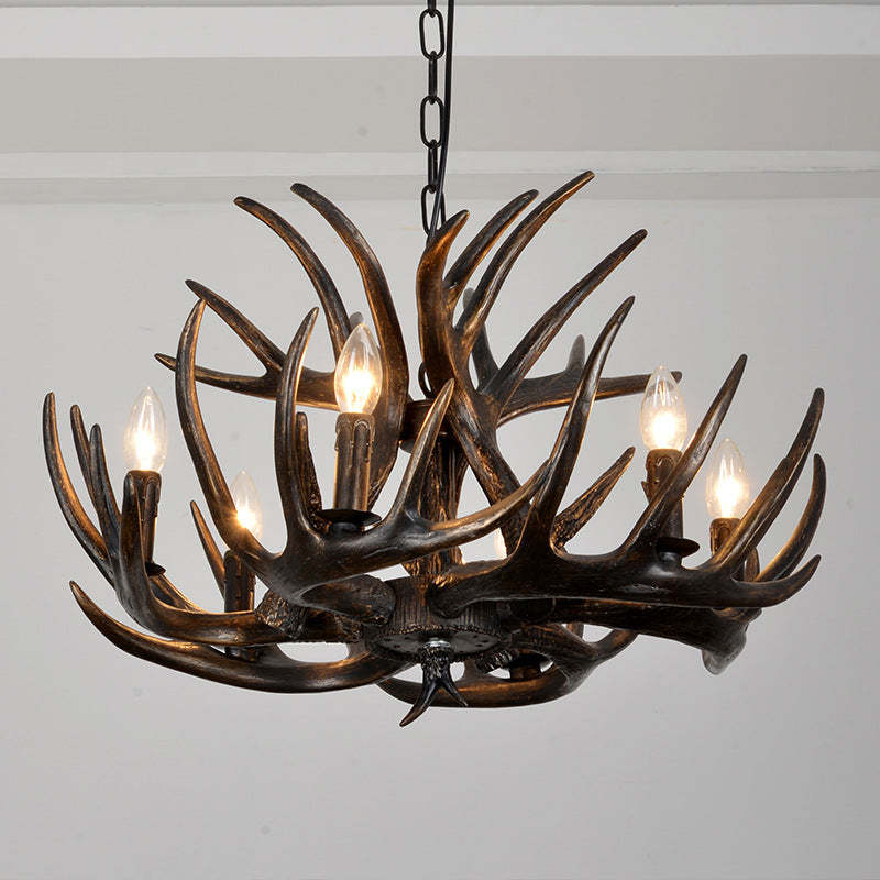 Vintage Antler Branch Resin Chandelier