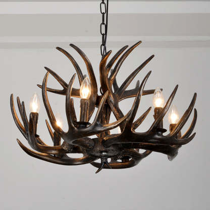 Vintage Antler Branch Resin Chandelier