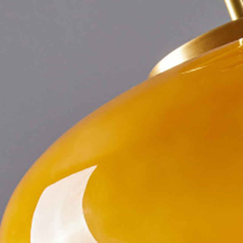 Scandinavian Persimmon Oval Iron Glass Pendant Light