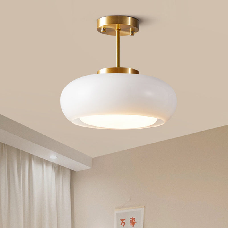 Scandinavian Persimmon Oval Iron Glass Pendant Light