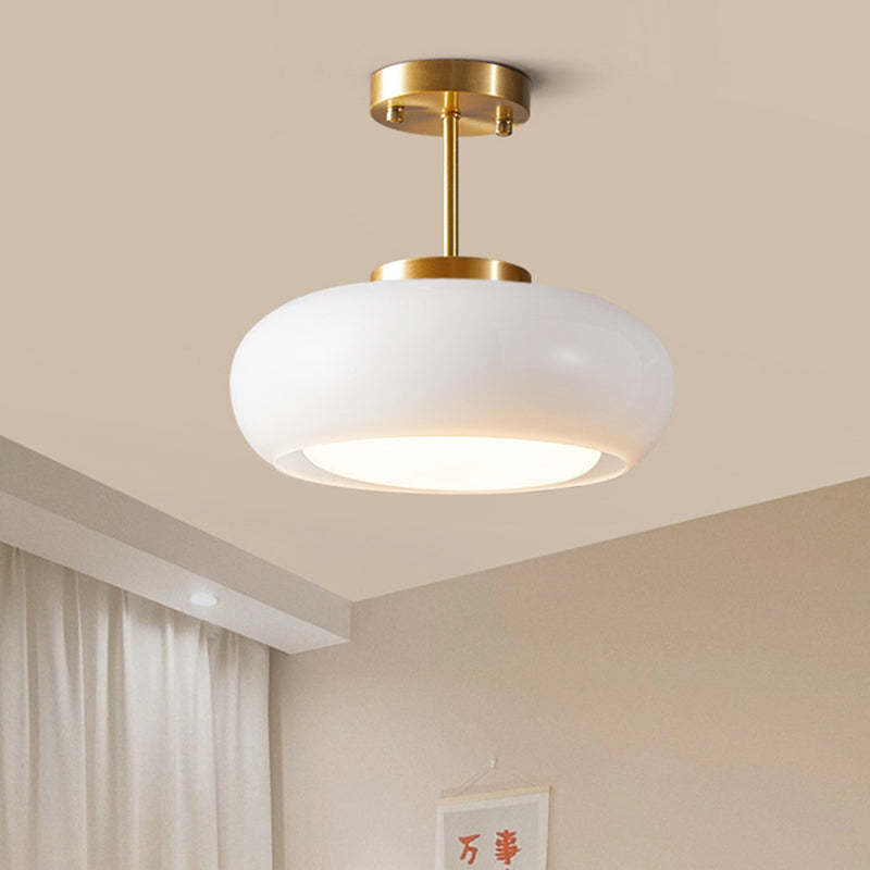 Scandinavian Persimmon Oval Iron Glass Pendant Light