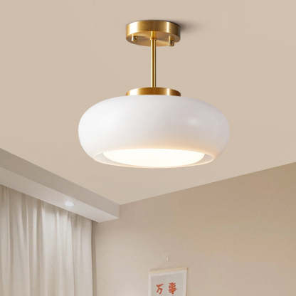 Scandinavian Persimmon Oval Iron Glass Pendant Light