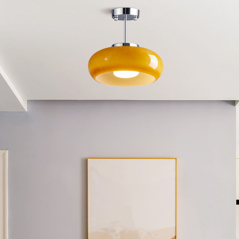 Scandinavian Persimmon Oval Iron Glass Pendant Light