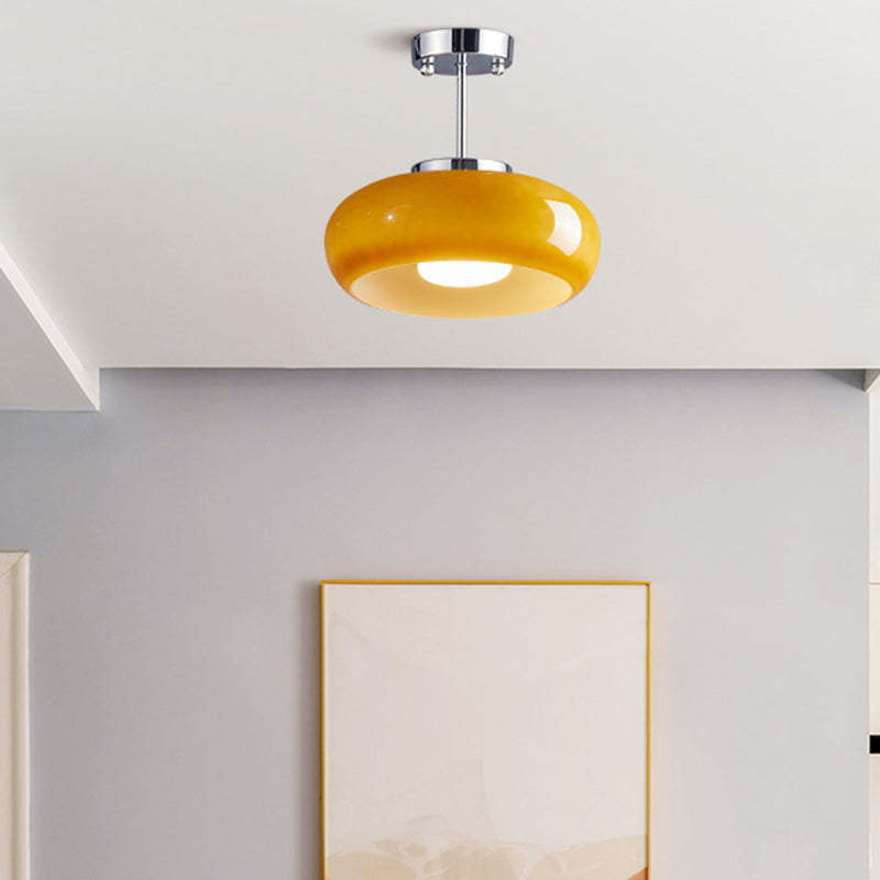 Scandinavian Persimmon Oval Iron Glass Pendant Light