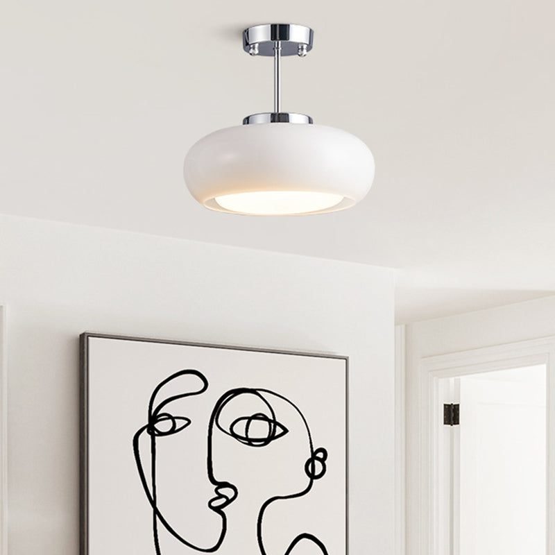 Scandinavian Persimmon Oval Iron Glass Pendant Light