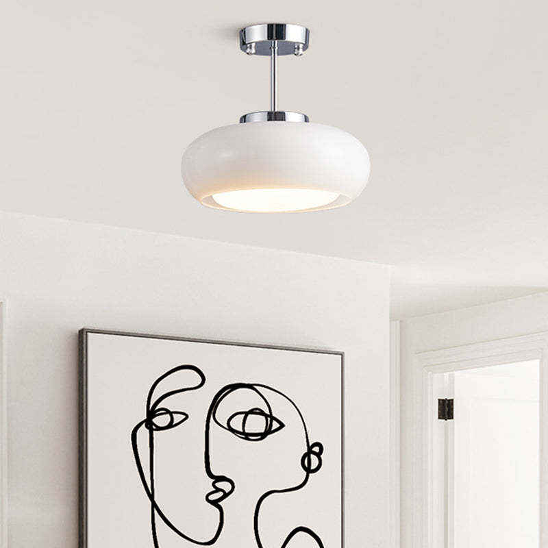 Scandinavian Persimmon Oval Iron Glass Pendant Light