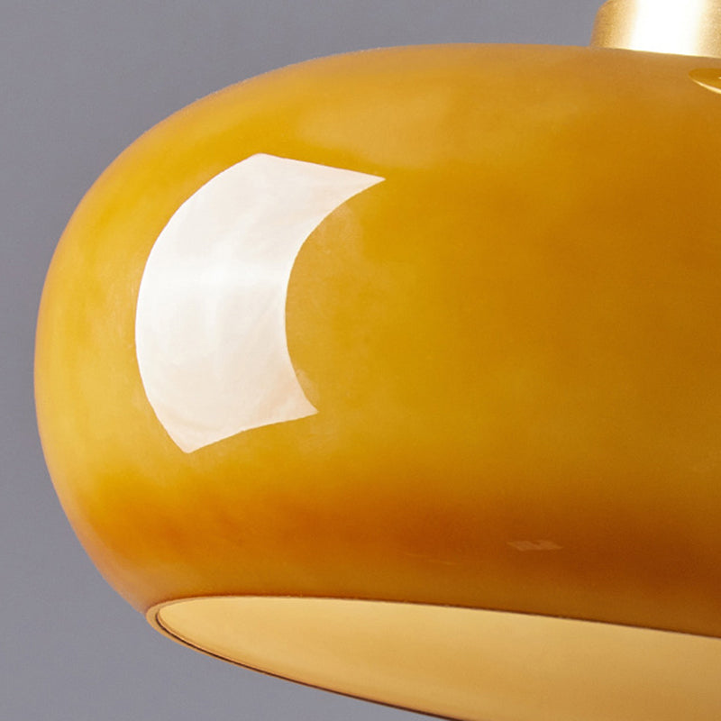 Scandinavian Persimmon Oval Iron Glass Pendant Light
