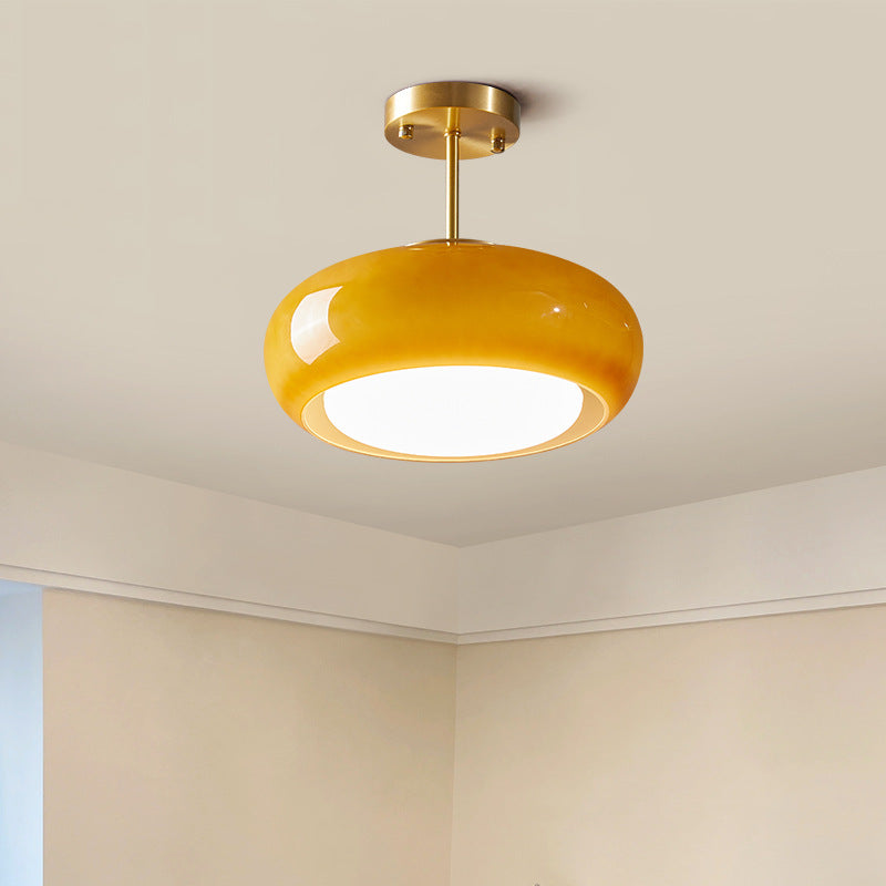 Scandinavian Persimmon Oval Iron Glass Pendant Light