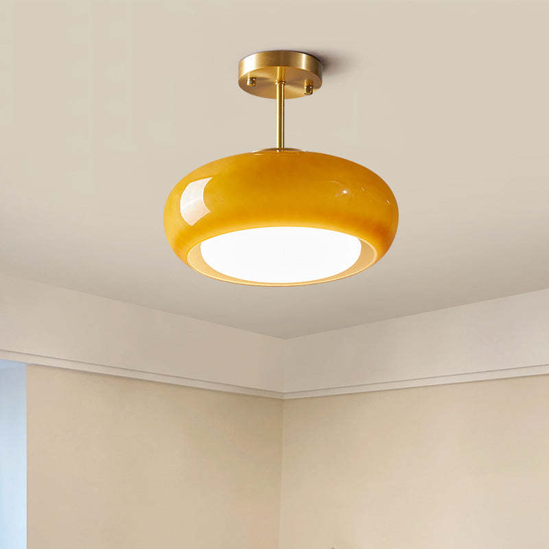 Scandinavian Persimmon Oval Iron Glass Pendant Light