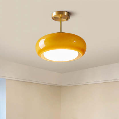 Scandinavian Persimmon Oval Iron Glass Pendant Light
