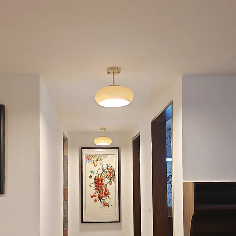 Scandinavian Persimmon Oval Iron Glass Pendant Light