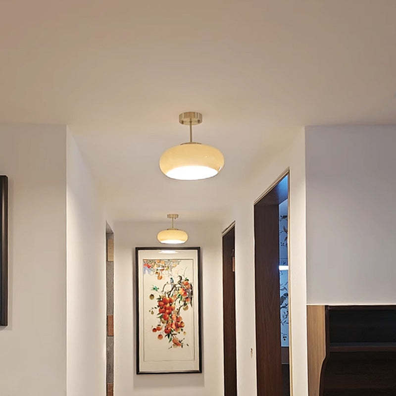 Scandinavian Persimmon Oval Iron Glass Pendant Light
