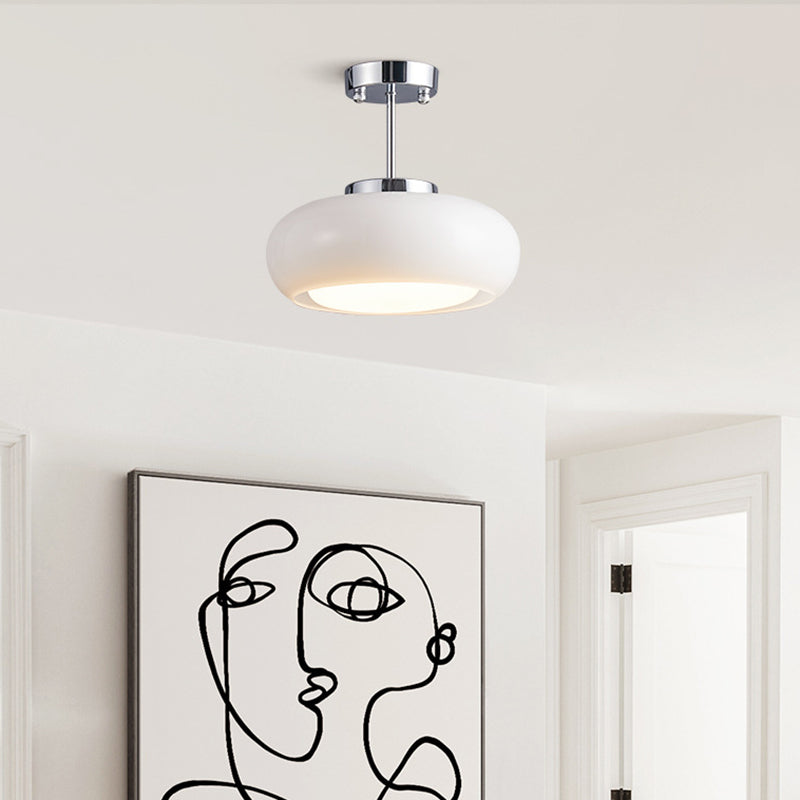 Scandinavian Persimmon Oval Iron Glass Pendant Light