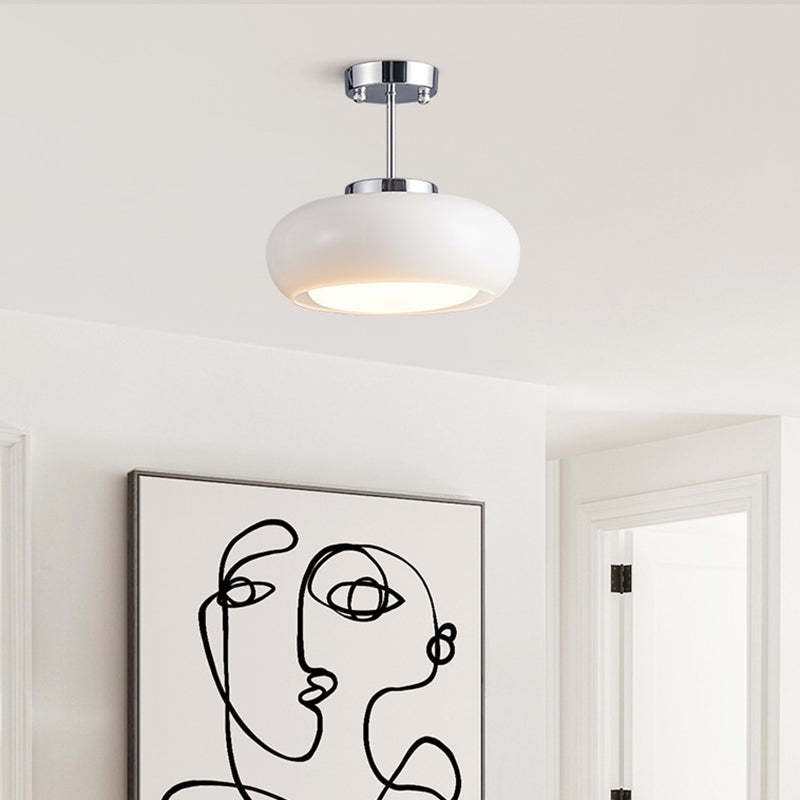 Scandinavian Persimmon Oval Iron Glass Pendant Light