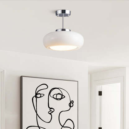 Scandinavian Persimmon Oval Iron Glass Pendant Light