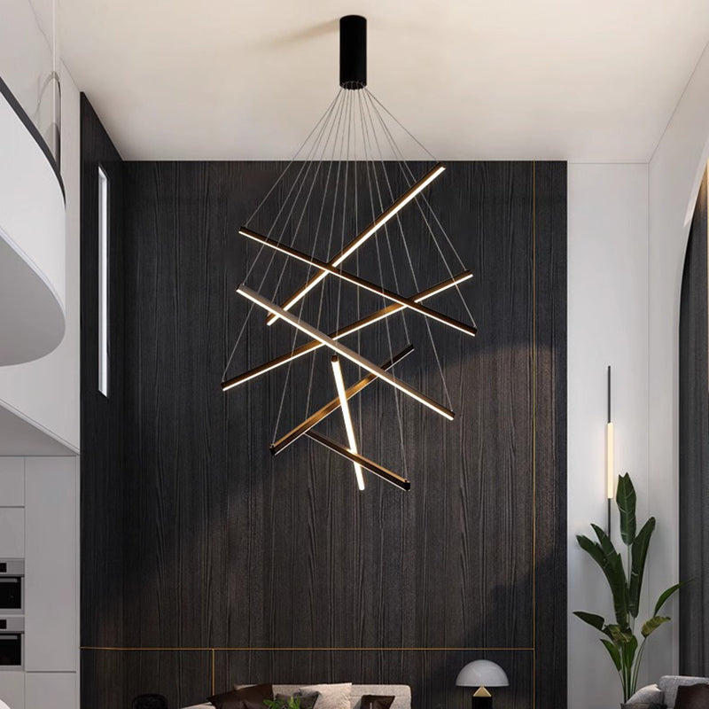 Scandinavian Aluminum Acrylic Chandelier