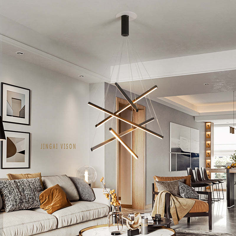 Scandinavian Aluminum Acrylic Chandelier