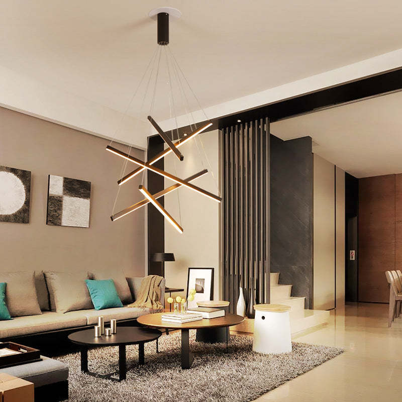 Scandinavian Aluminum Acrylic Chandelier