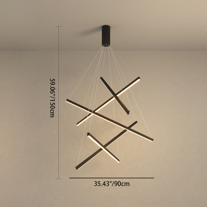 Scandinavian Aluminum Acrylic Chandelier