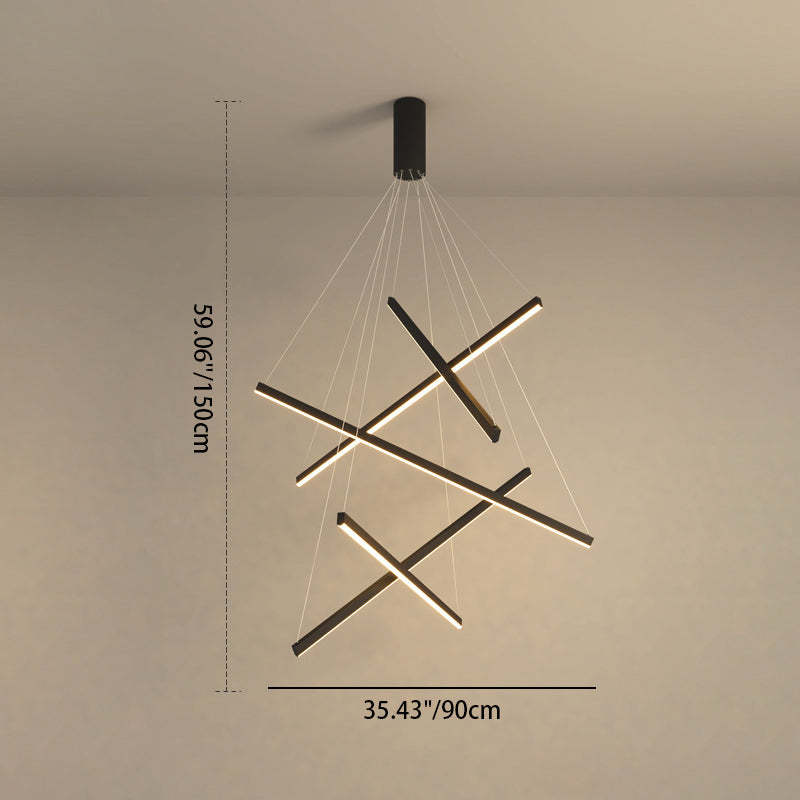 Scandinavian Aluminum Acrylic Chandelier
