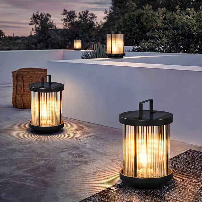 Black iron landscape lighting for patio — Medium