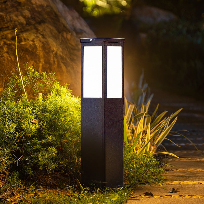 Minimalist Solar Rectangle Iron Acrylic Landscape Light