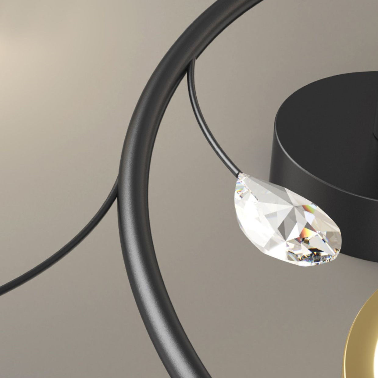 Scandinavian Iron Branch Round Ceiling Light