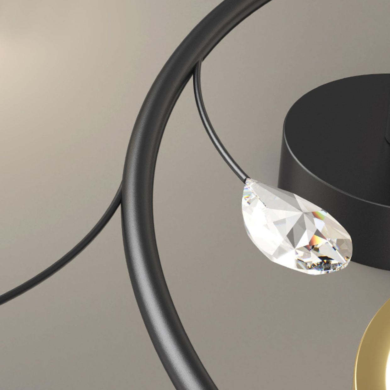 Scandinavian Iron Branch Round Ceiling Light