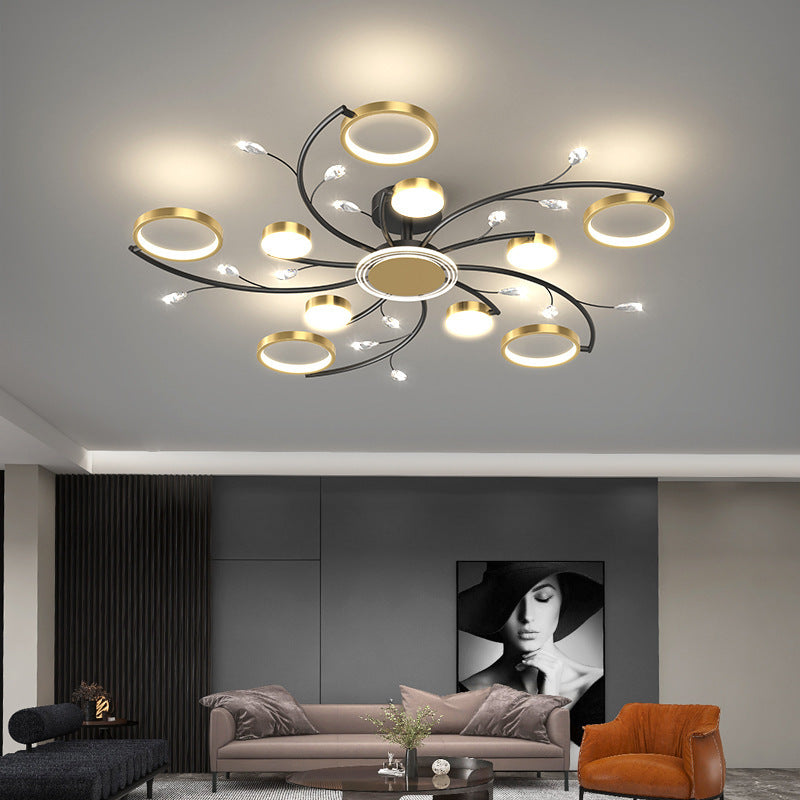 Scandinavian Iron Branch Round Ceiling Light