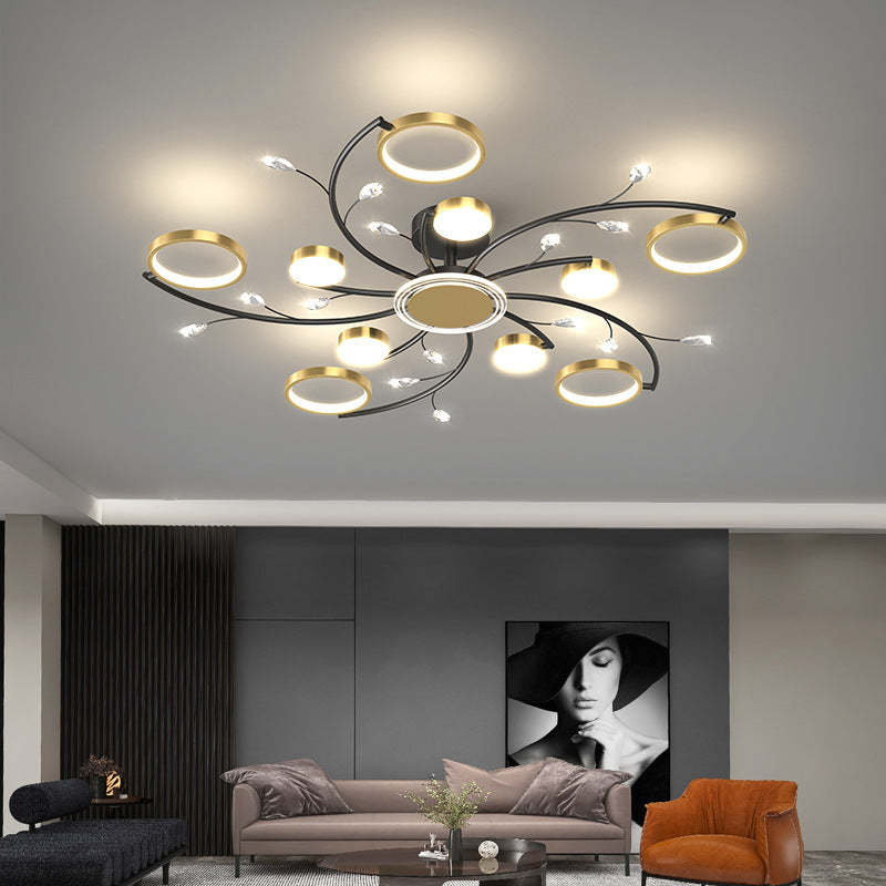 Scandinavian Iron Branch Round Ceiling Light
