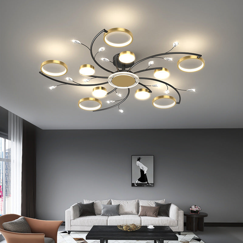 Scandinavian Iron Branch Round Ceiling Light