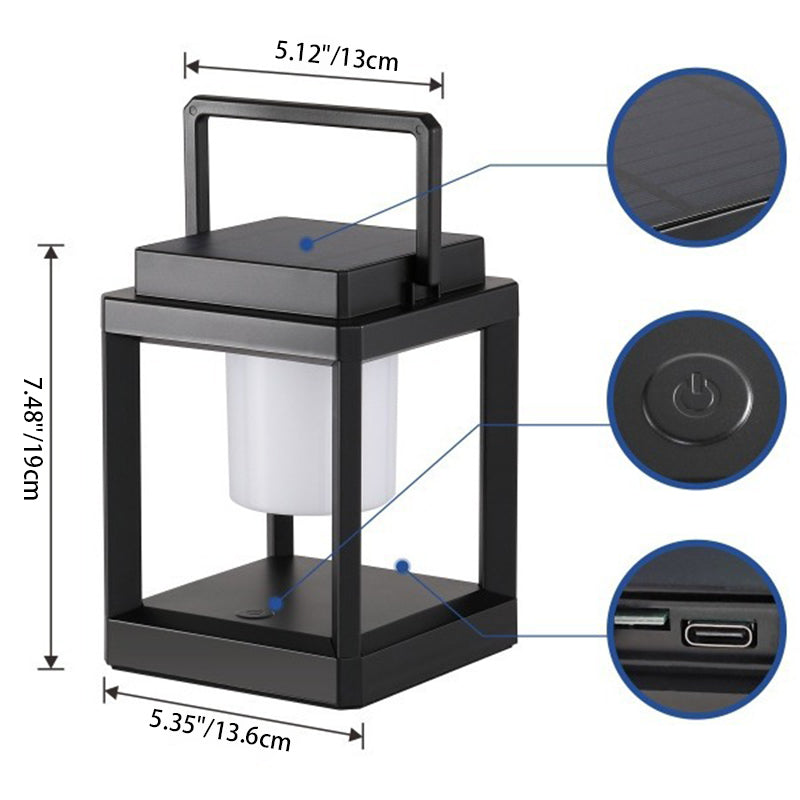 Minimalist Solar Square Cylinder Hollow LED Light