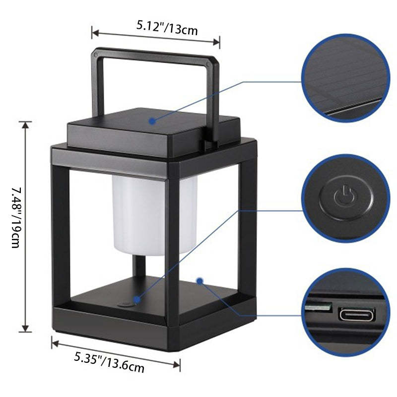 Minimalist Solar Square Cylinder Hollow LED Light