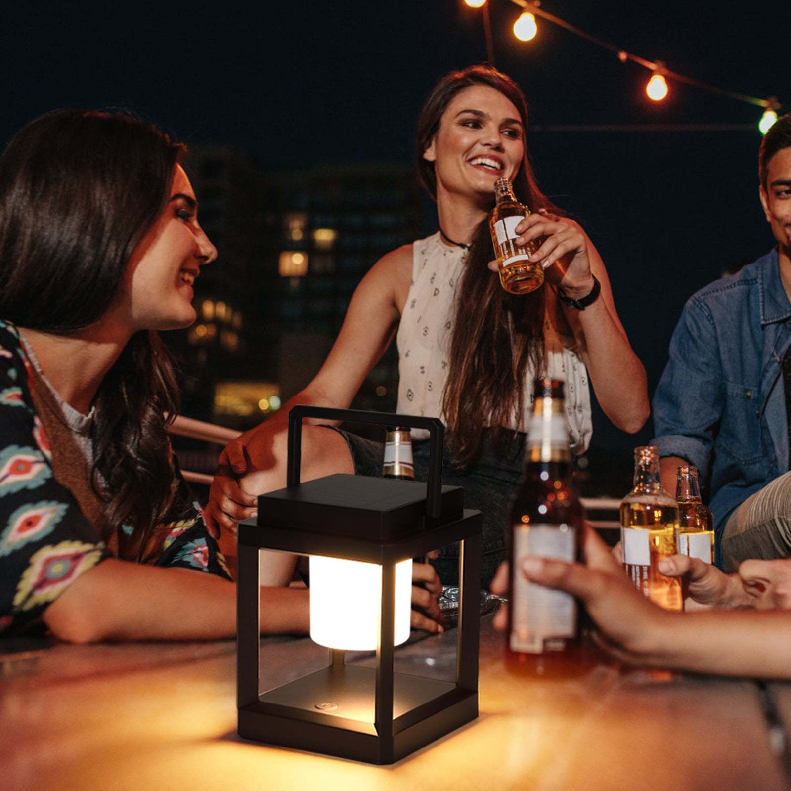 Minimalist Solar Square Cylinder Hollow LED Light