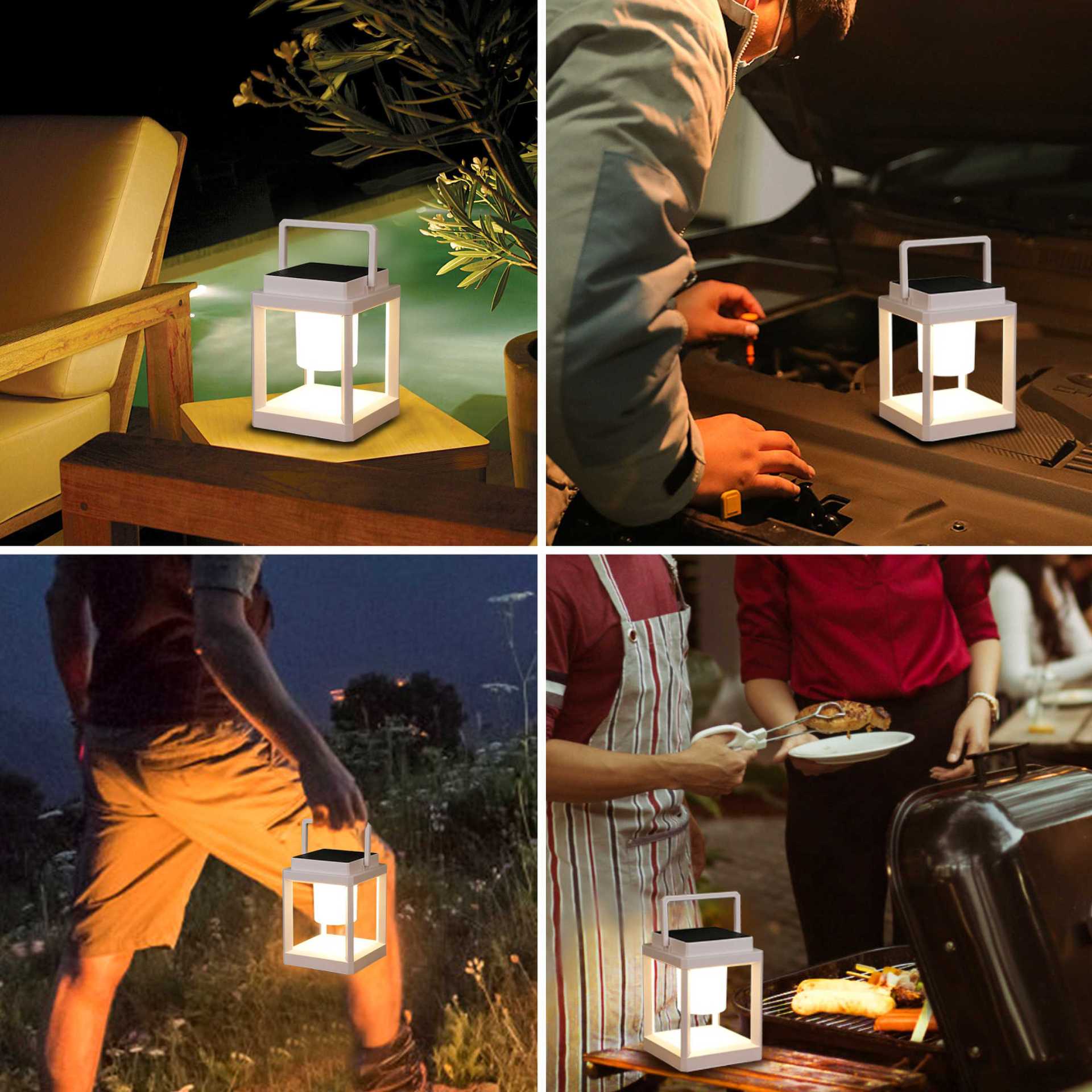 Minimalist Solar Square Cylinder Hollow LED Light