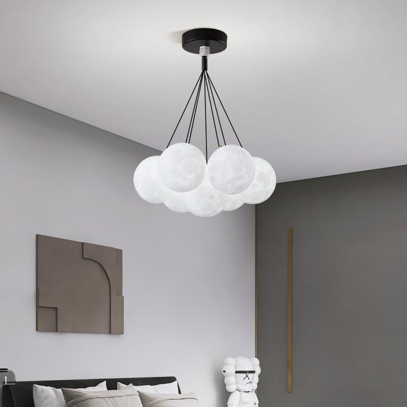Contemporary Branch Bubble Iron Resin Chandelier