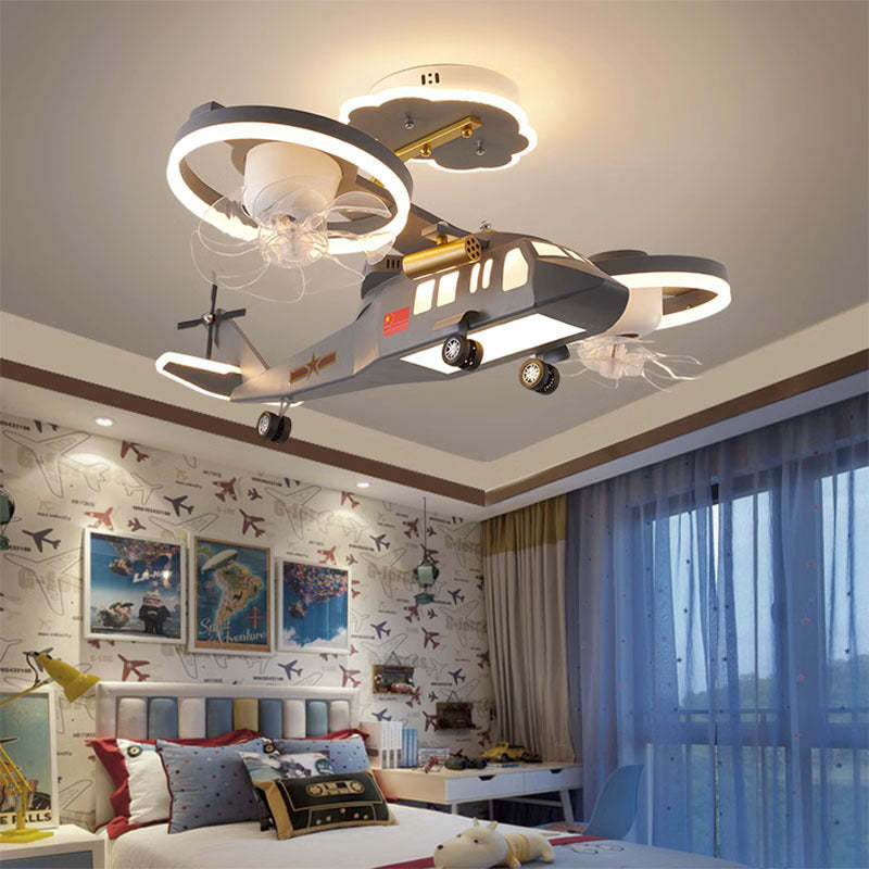 Creative airplane kids acrylic ceiling fans