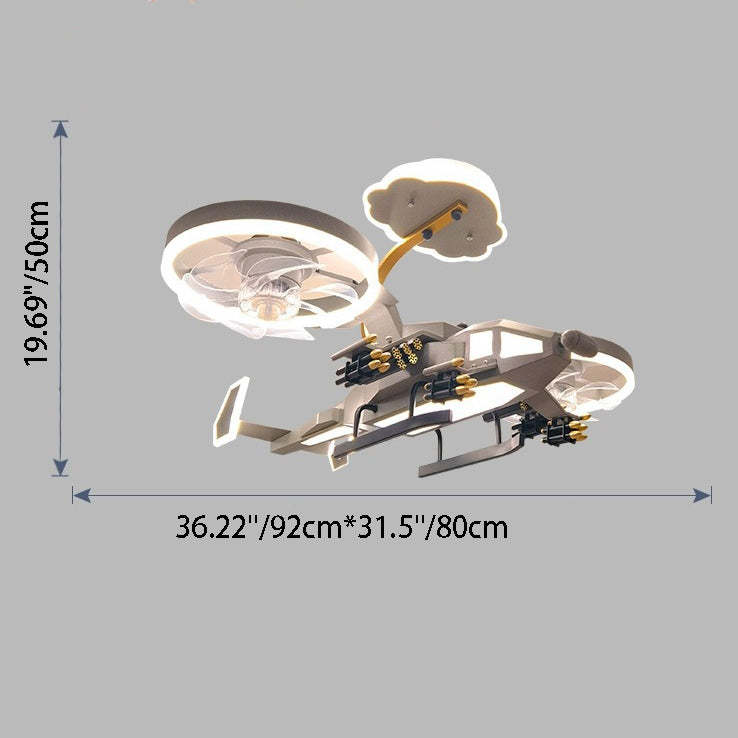 Lighom kids airplane acrylic ceiling fans for bedroom