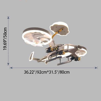 Lighom kids airplane acrylic ceiling fans for bedroom