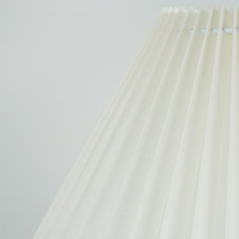 Vintage Pleated Iron Wood Fabric Table Lamp